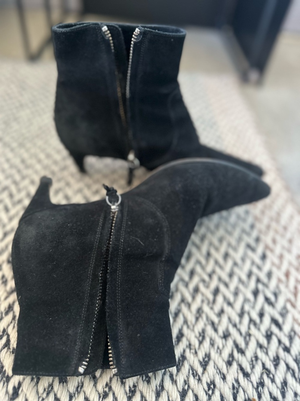 Isabel Marant Black Suede Pointed Ankle Boots - Picture 4 of 5